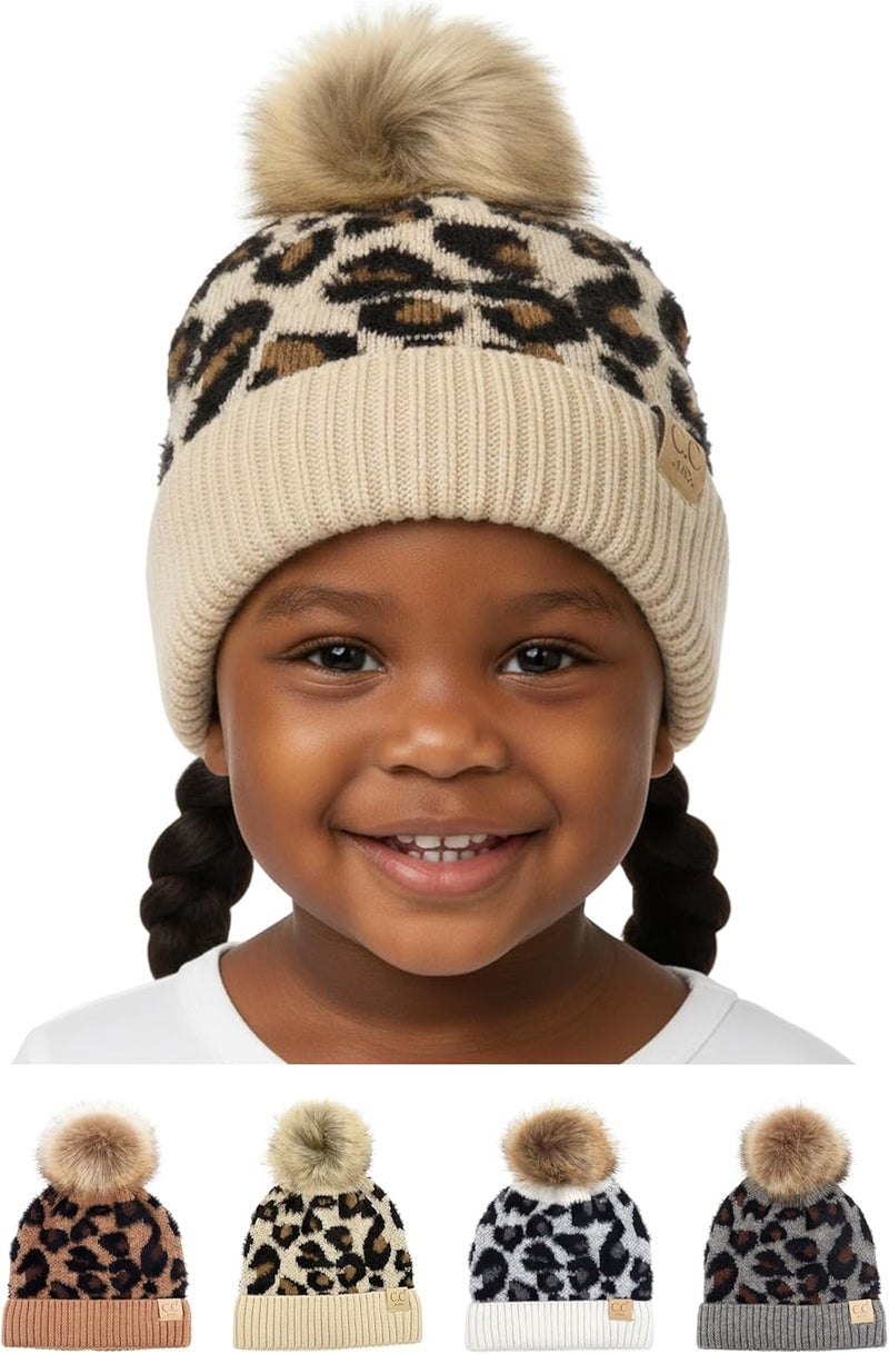 Funky Junque Toddler Pom Beanie – Kids Winter Hat for Ages 1–4, Baby Boy & Girl Knit Beanies, Warm Cozy Knit Snow Hats - Image 1